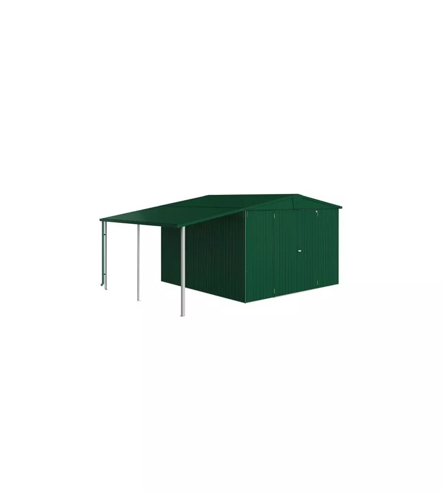 Tettoia laterale per casetta da giardino biohort "europa mis. 6/7" colore verde scuro metallizzato, 42060